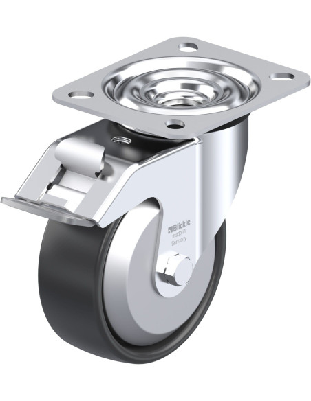 LE-PP 100G-FI-FA pasukamas ratukas su stabdžiais, 100 mm