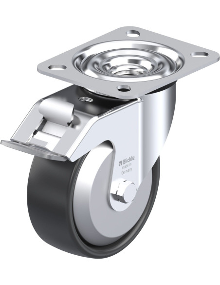 LE-PP 100R-FI-FA sintetinis pasukamas ratukas su stabdžiais