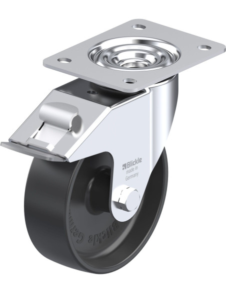 LE-PP 150G-FI sintetinis pasukamas ratukas su stabdžiais