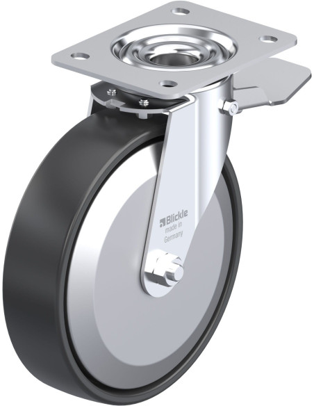 LE-PP 200G-ST-FA sintetinis pasukamas ratukas su stabdžiais