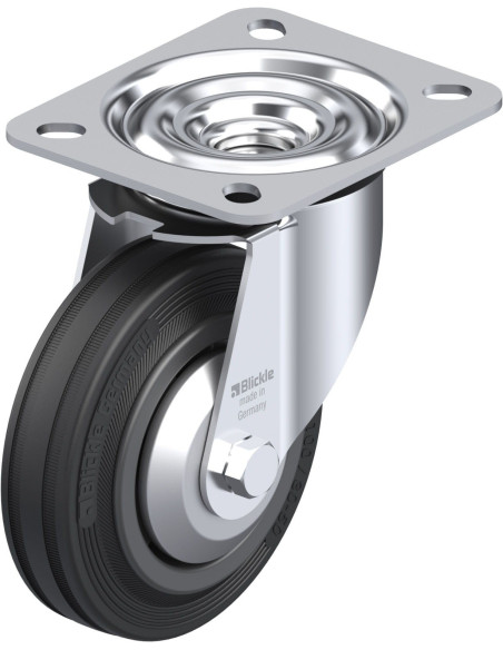 LE-VPP 100R-FA pasukamas ratukas su guma, 100 mm