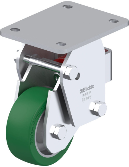 BHF-ALST 100K-3 poliuretano spyruoklinis fiksuotas ratukas