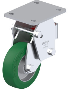 BHF-ALST 125K-3 poliuretano spyruoklinis fiksuotas ratukas