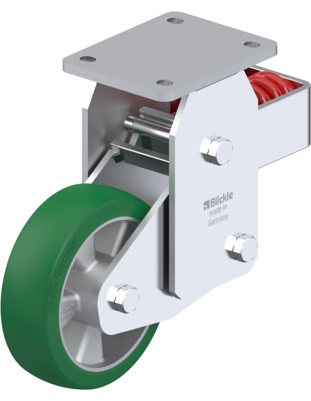 BHF-ALST 160K - Poliuretano spyruoklinis fiksuotas ratukas