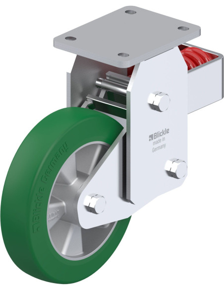 BHF-ALST 200K - Poliuretano spyruoklinis fiksuotas ratukas