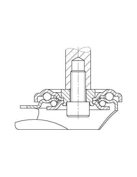 LEXZ-POTHS 100XKA - 100 mm poliuretaninis pasukamas ratukas