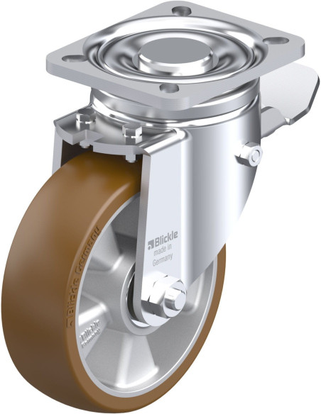 LH-ALB 125K-1-ST poliuretano pasukamas ratukas su stabdžiais