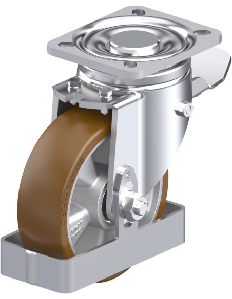 LH-ALB 125K-1-ST-FS poliuretano ratukas su stabdžiais