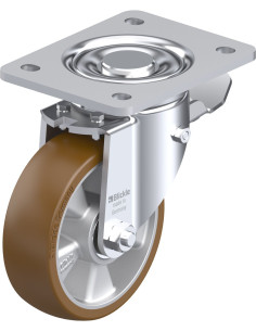 LH-ALB 125K-3-ST poliuretano pasukamas ratukas su stabdžiais