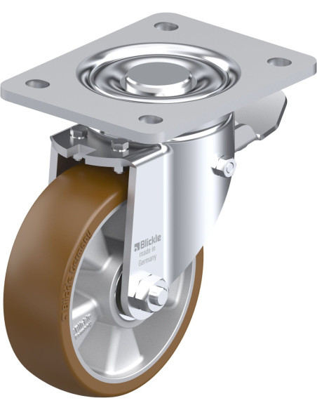 LH-ALB 125K-3-ST poliuretano pasukamas ratukas su stabdžiais