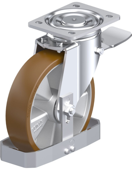 LH-ALB 200K-ST-FS poliuretano ratukas su stabdžiais