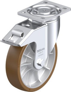 LH-ALB 202K-FI poliuretano pasukamas ratukas su stabdžiais