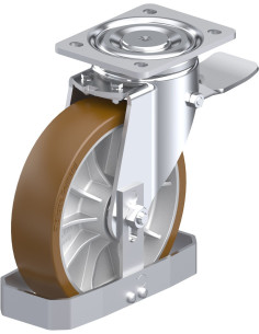 LH-ALB 202K-ST-FS poliuretano ratukas su stabdžiais