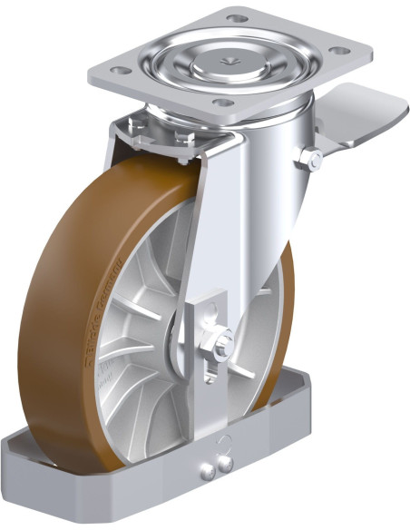 LH-ALB 202K-ST-FS poliuretano ratukas su stabdžiais