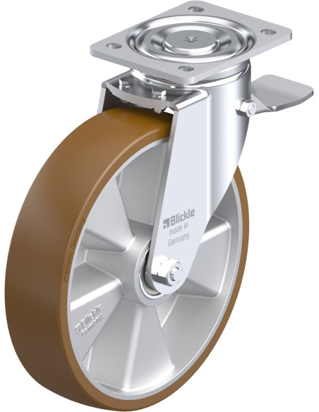 LH-ALB 250K-ST poliuretano ratukas su stabdžiais