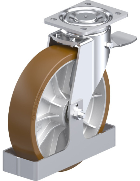 LH-ALB 252K-ST-FS poliuretano pasukamas ratukas su