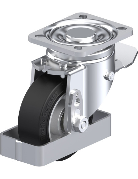 LH-ALEV 100K-1-ST-FS pasukamas ratukas su stabdžiais, 100 mm