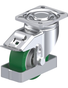 LH-ALST 100K-1-FI-FS poliuretano ratukas su stabdžiais