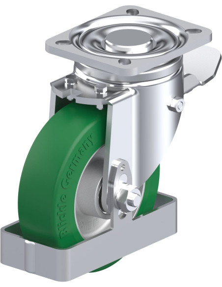 LH-ALST 125K-1-ST-FS poliuretano ratukas su stabdžiais