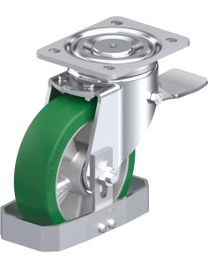 LH-ALST 160K-ST-FS poliuretano ratukas su stabdžiais