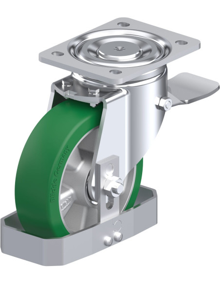 LH-ALST 160K-ST-FS poliuretano ratukas su stabdžiais