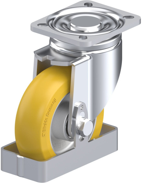 Poliuretano pasukamas ratukas LH-ALTH 125K-1-CO-FS 125 mm