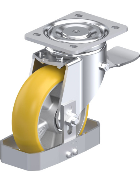 LH-ALTH 160K-ST-CO-FS poliuretano ratukas su stabdžiais