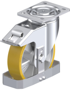 LH-ALTH 180K-FI-FS poliuretano ratukas su stabdžiais