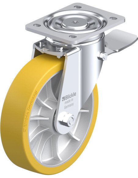 LH-ALTH 202K-ST poliuretano pasukamas ratukas su stabdžiais