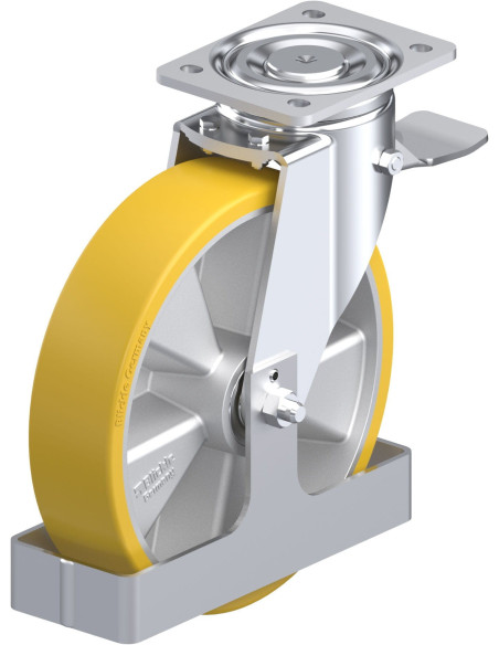 LH-ALTH 250K-ST-FS poliuretano ratukas su stabdžiais