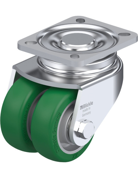 LHD-ALST 80K poliuretano ratukas, dvigubas pasukamas, 80 mm