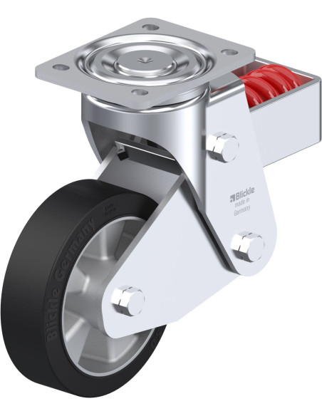 LHF-ALEV 160K - Spyruoklinis pasukamas amortizuotas ratukas