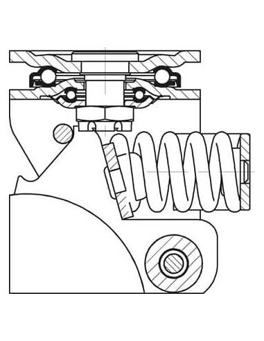 LHF-ALST 100K-1 spyruoklinis pasukamas ratukas 100 mm