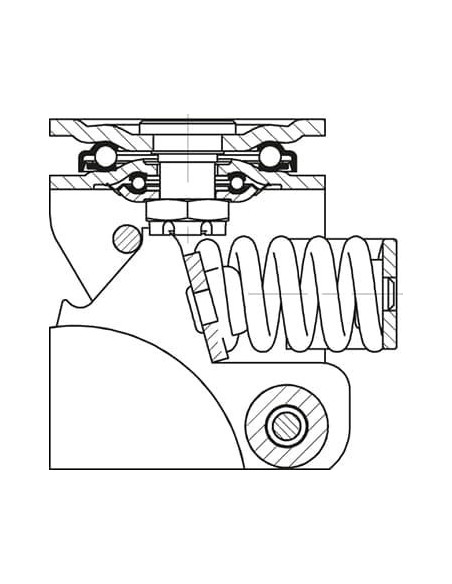 LHF-ALTH 125K-1-FA spyruoklinis pasukamas ratukas 125 mm