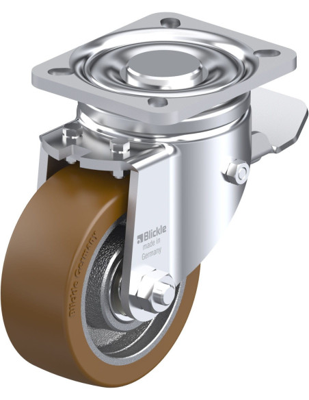 LH-GB 100K-1-ST poliuretano pasukamas ratukas su stabdžiais