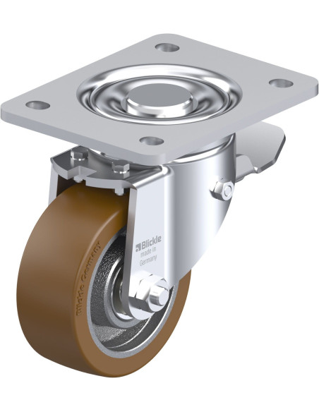 LH-GB 100K-3-ST poliuretano pasukamas ratukas su stabdžiais