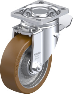 LH-GB 125K-1-ST poliuretano pasukamas ratukas su stabdžiais