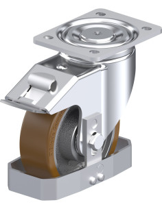 LH-GB 150K-FI-FS poliuretano pasukamas ratukas su stabdžiais