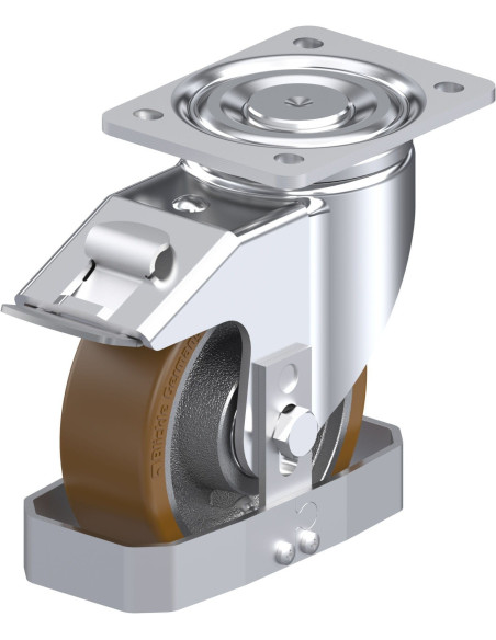 LH-GB 150K-FI-FS poliuretano pasukamas ratukas su stabdžiais