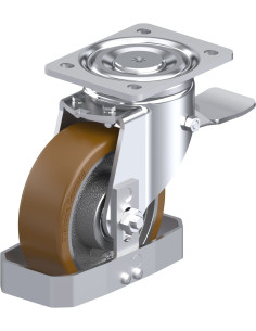 LH-GB 150K-ST-FS poliuretano pasukamas ratukas su stabdžiais