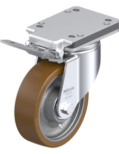 LH-GB 160K-IS poliuretano pasukamas ratukas su stabdžiais