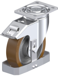 Poliuretano ratukas LH-GB 180K-FI-FS su stabdžiais