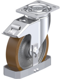 LH-GB 200K-FI-FS poliuretano ratukas su stabdžiais, 200 mm