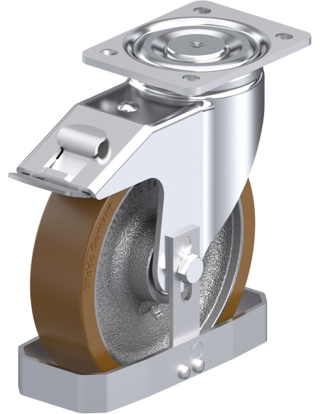 LH-GB 200K-FI-FS poliuretano ratukas su stabdžiais, 200 mm