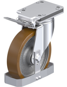 LH-GB 200K-IS-FS poliuretano pasukamas ratukas su stabdžiais