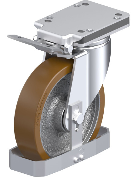 LH-GB 200K-IS-FS poliuretano pasukamas ratukas su stabdžiais