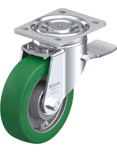 LH-GST 160K-ST poliuretano pasukamas ratukas su stabdžiais