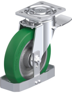 LH-GST 200K-ST-FS poliuretano pasukamas ratukas su