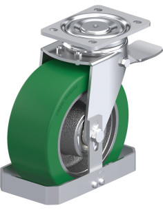 LH-GST 202K-ST-FS poliuretano ratukas su stabdžiais, 200 mm