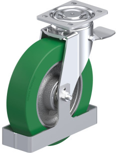 LH-GST 250K-ST-FS poliuretano ratukas su stabdžiais